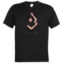 Мужская футболка  с V-образным вырезом Уэнсдей арт - PrintSalon