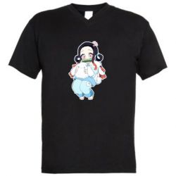 Мужская футболка  с V-образным вырезом Very cute Nezuko - PrintSalon