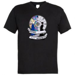 Мужская футболка  с V-образным вырезом Wednesday and friends - PrintSalon