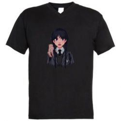 Мужская футболка  с V-образным вырезом Wednesday and It - PrintSalon