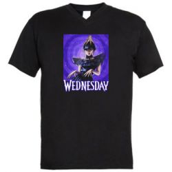 Мужская футболка  с V-образным вырезом Wednesday art. - PrintSalon
