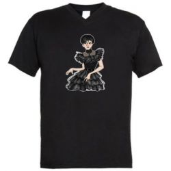 Мужская футболка  с V-образным вырезом Wednesday Sketch - PrintSalon