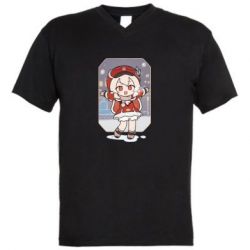 Мужская футболка  с V-образным вырезом Зимняя Кли - PrintSalon