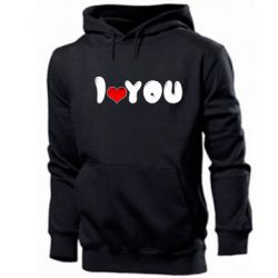 Мужское худи День Валентина I love you - PrintSalon