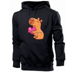 Мужское худи Капибара сердечко - PrintSalon