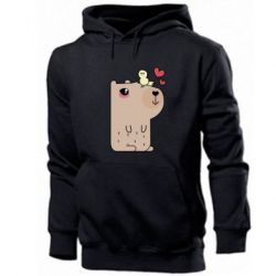 Мужское худи Капибара с цыпленком - PrintSalon
