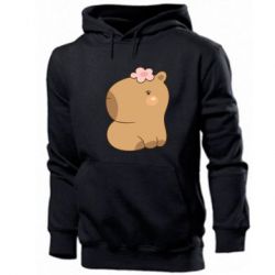 Чоловічі худі Капібара з квіткою - PrintSalon