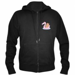 Мужское худи на молнии Capybara Chilling - PrintSalon