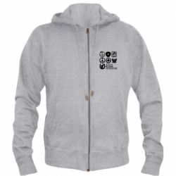 Чоловічі худі на блискавці JoJo Symbols - PrintSalon