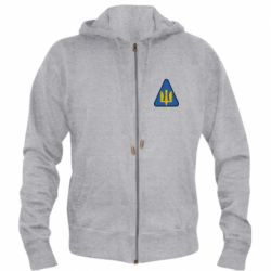 Мужское худи на молнии Нарукавный знак воздушных сил Украины - PrintSalon