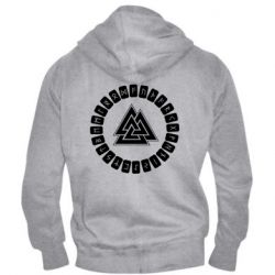 Мужское худи на молнии Scandinavian Runes And Walknut - PrintSalon