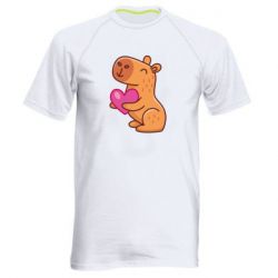 Мужская футболка для спорта Капибара сердечко - PrintSalon