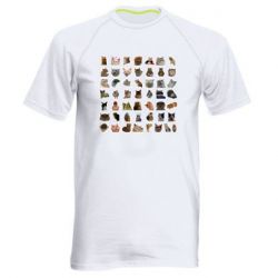 Мужская футболка для спорта Коты мем. - PrintSalon