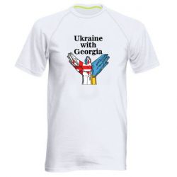 Мужская футболка для спорта Украина с Грузией - PrintSalon