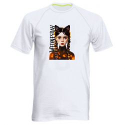 Мужская футболка для спорта Венздей кошка - PrintSalon