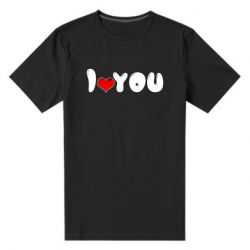 Мужская футболка премиум День Валентина I love you - PrintSalon