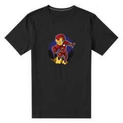 Мужская футболка премиум Flying Iron man - PrintSalon