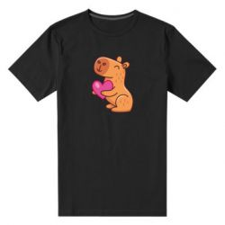 Мужская футболка премиум Капибара сердечко - PrintSalon