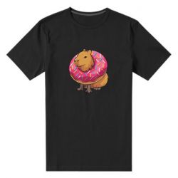 Мужская футболка премиум Пончик с капибарой - PrintSalon