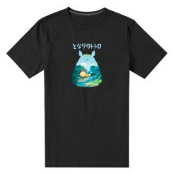 Мужская футболка премиум Тоторо на рыбалке - PrintSalon