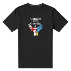 Мужская футболка премиум Украина с Грузией - PrintSalon