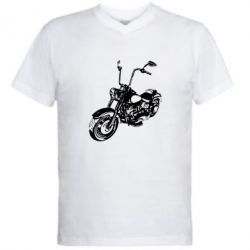 Мужская футболка  с V-образным вырезом Чопер - PrintSalon