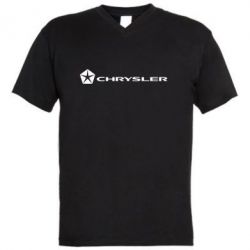 Мужская футболка  с V-образным вырезом Chrysler Logo - PrintSalon