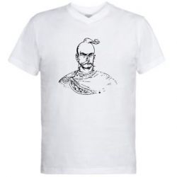 Мужская футболка  с V-образным вырезом Чубатий козак