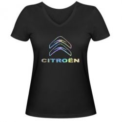 Женская футболка с V-образным вырезом Citroen Голограмма - PrintSalon