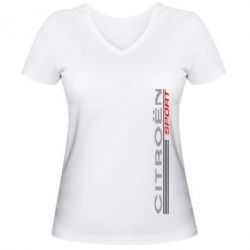 Женская футболка с V-образным вырезом Citroen Спорт