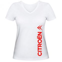 Женская футболка с V-образным вырезом Citroen Vert - PrintSalon