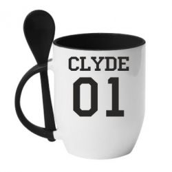 Чашка с ложкой Clyde 01 - PrintSalon
