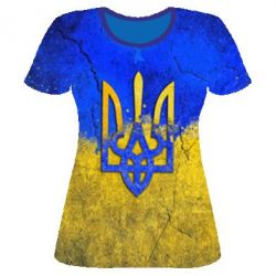 Женская футболка 3D Coat of Arms Ukraine - PrintSalon