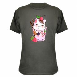 Камуфляжна футболка Cocktail cat - PrintSalon