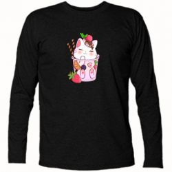 Футболка з довгим рукавом Cocktail cat - PrintSalon