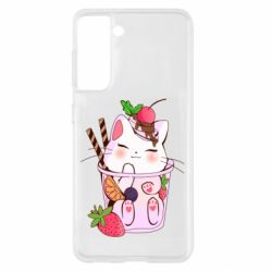 Чохол для Samsung S21 Cocktail cat - PrintSalon