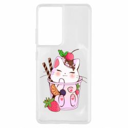 Чохол для Samsung S21 Ultra Cocktail cat - PrintSalon