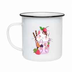 Кружка емальована Cocktail cat - PrintSalon