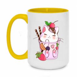 Чашка двокольорова велика Cocktail cat - PrintSalon