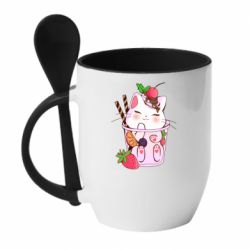 Чашка з ложкою Cocktail cat - PrintSalon