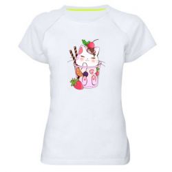 Жіноча футболка для спорту Cocktail cat - PrintSalon