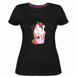 Жіноча преміум футболка Cocktail cat - PrintSalon