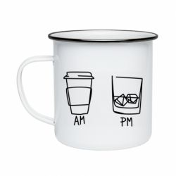 Кружка эмалированная Coffee and whiskey - PrintSalon