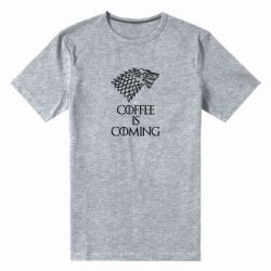Мужская футболка премиум Coffee is coming - PrintSalon