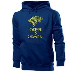 Мужское худи Coffee is coming - PrintSalon