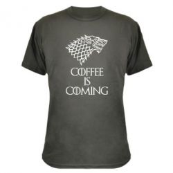 Камуфляжная футболка Coffee is coming - PrintSalon