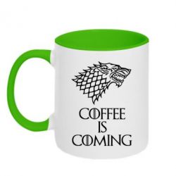 Чашка двокольорова Coffee is coming