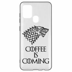Чехол для Samsung A21s Coffee is coming - PrintSalon