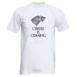 Мужская футболка для спорта Coffee is coming - PrintSalon