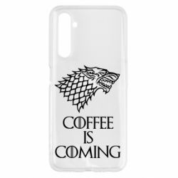 Чехол для Realme 6 Coffee is coming - PrintSalon